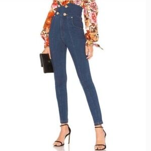 Alice McCall J'adore Jeans size 2 Shut the Front Dark Wash High Waist Skinny